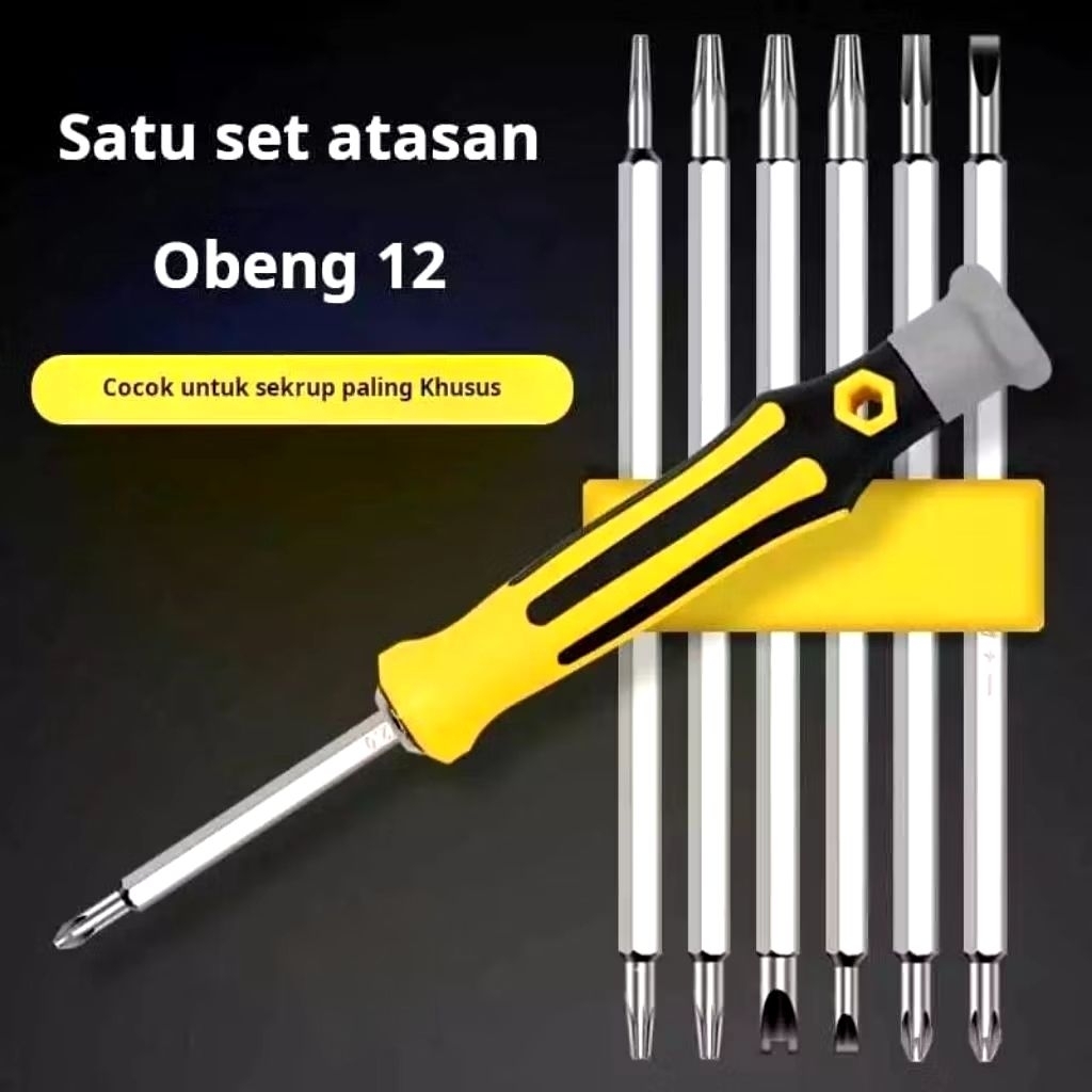 

OBENG SET 12IN1 BOLAK BALIK ΜΑΤΑ ΟΒΕNG PLUS MINUS ANTI SLIP KUNING