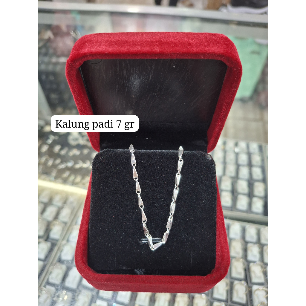 Kalung Padi Perak Dewasa Asli 925