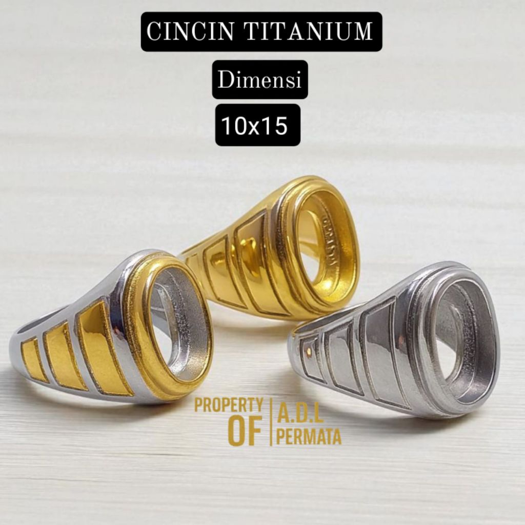 CINCIN EMBAN RING TITANIUM DIM 10X15