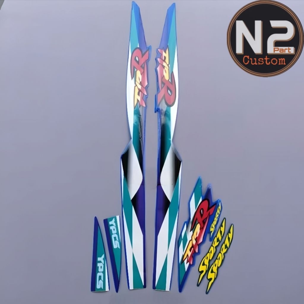 Striping Stiker motor Yamaha fiz r fizr f1 zr 1998 98 biru tua Sticker list body standar berkualitas