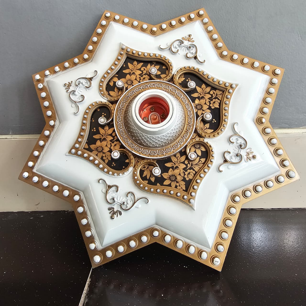 Fiting Hias Besar Bintang Ornamen Plafon PVC 30cm/fitting lampu plafon 30x30 fitting