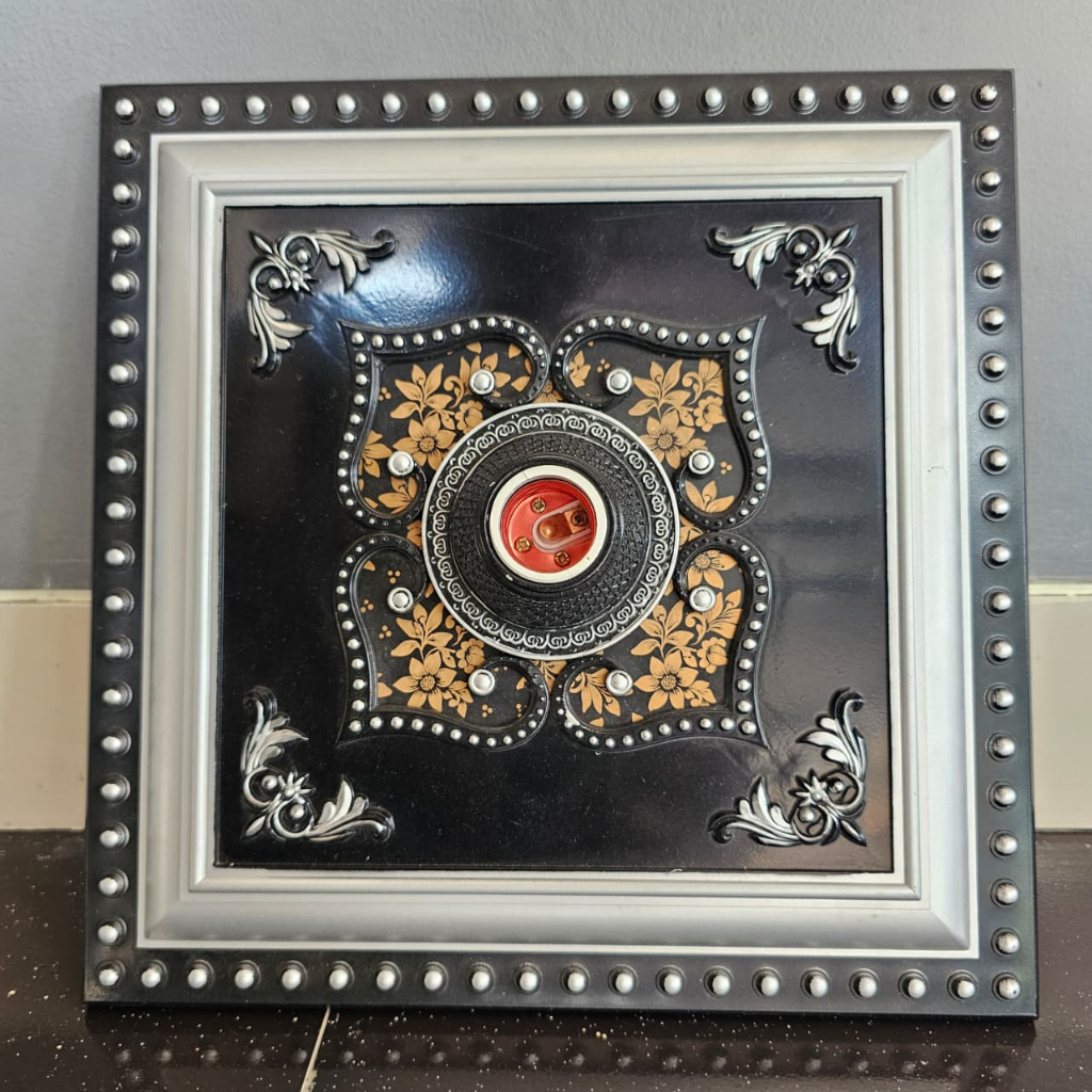 Fiting Hias Besar BINTANG/KOTAK Ornamen Plafon PVC 30cm fitting