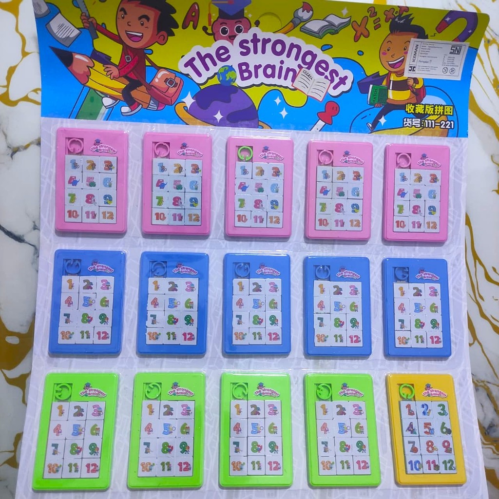 mainan puzzle geser karakter dan angka / puzle / mainan edukasi anak