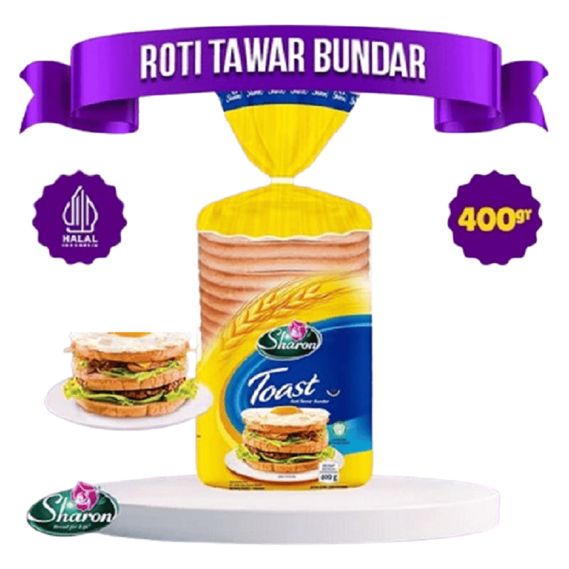 Sharon Bakery Roti Tawar Bundar 400gr Exp 09-12-25