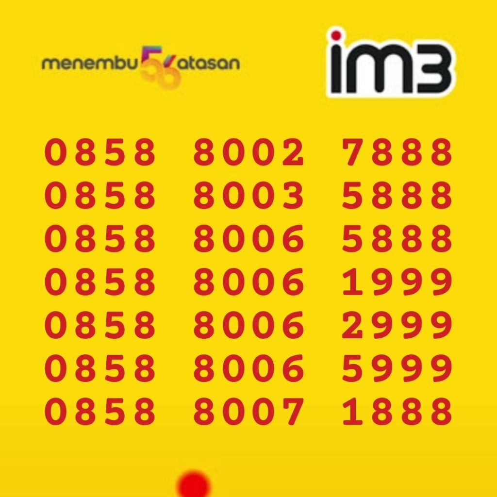 NOMOR CANTIK IM3 INDOSAT TRIPLE NOMOR 0815 KARTU PERDANA SUPER NOMOR 0856