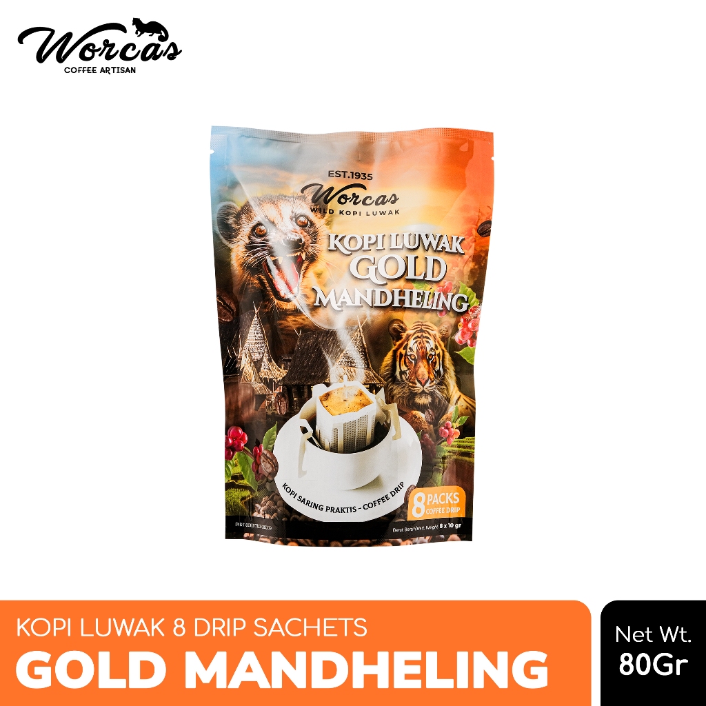 

WORCAS Gold Mandheling Kopi Luwak Drip Filter 80gr