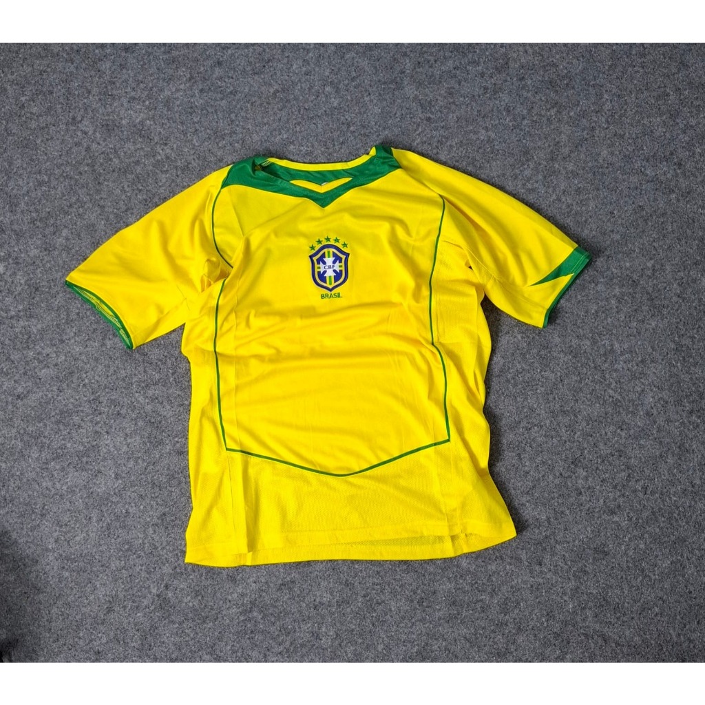BRAZIL HOME RETRO 2004 JERSEY BAJU BOLA FUTSAL HIGH QUALITY PRIA DEWASA
