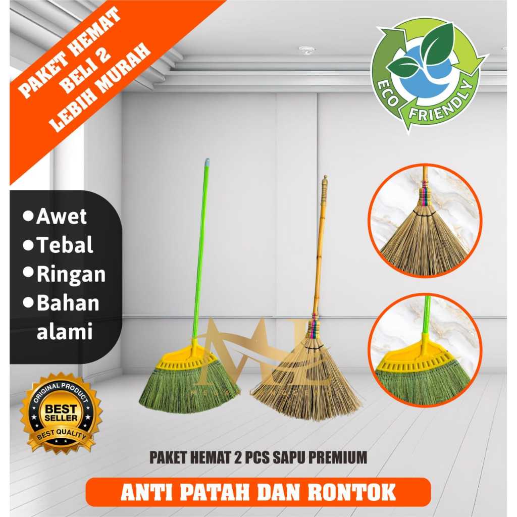 SAPU LANTAI PREMIUM ANTI RONTOK (PAKET HEMAT 2PCS LIDI NIPAH DAN LAKOP RAYUNG)