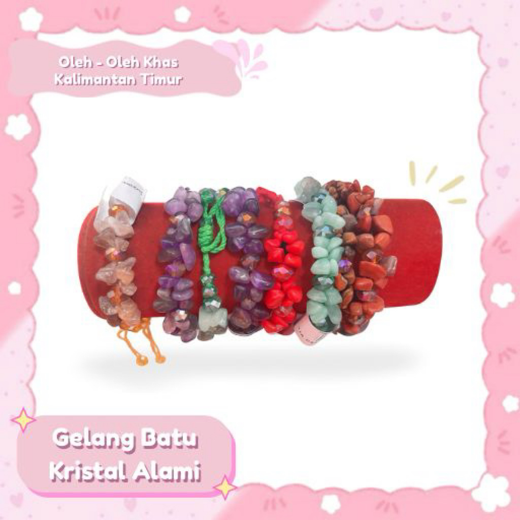 Gelang Batu Kristal Alami Khas Kalimantan Timur