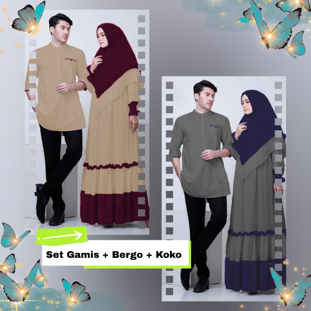 REAL PICT XXL COUPLE SET BAJU MUSLIM SYARI FASHION PAKAIAN MUSLIMAH Raya Couple Muslim l Setelan Baj