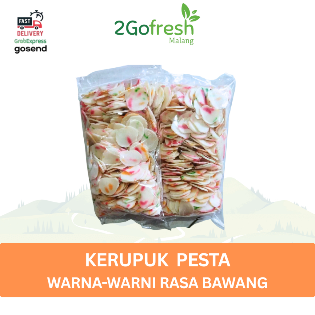 

Kerupuk Pesta Rasa Bawang Warna Warni Mentah - 2gofresh
