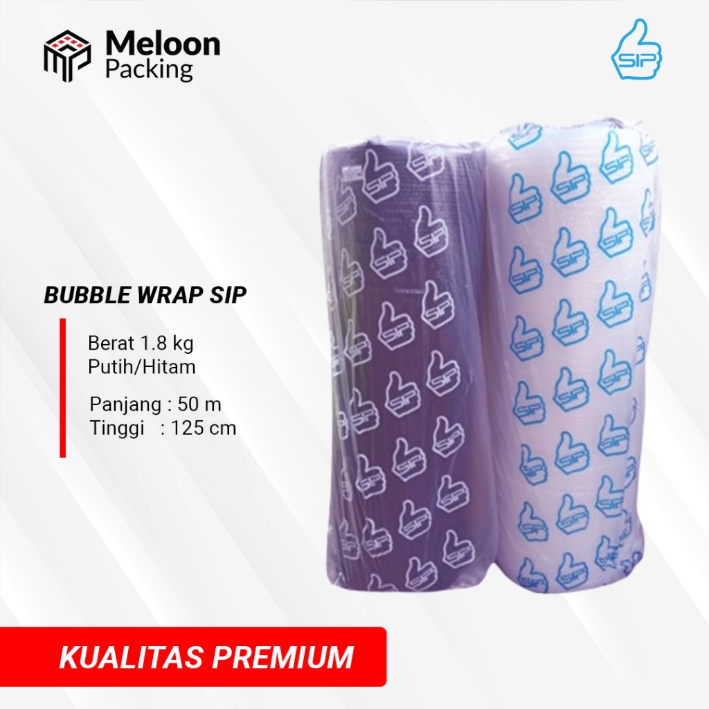 

Bubble Wrap 125 x 50 m - Super Eco - 1,8 Kg - Hitam Putih - Sip