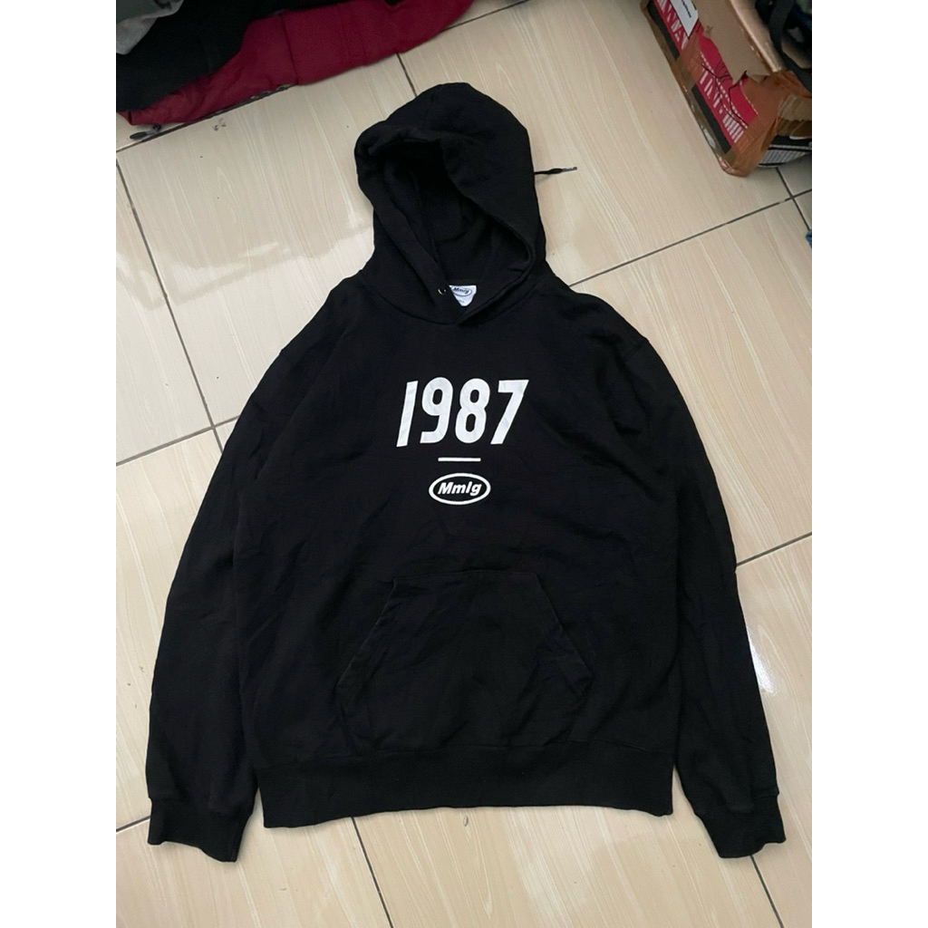 hoodie mmlg 1987 hitam berat pekat