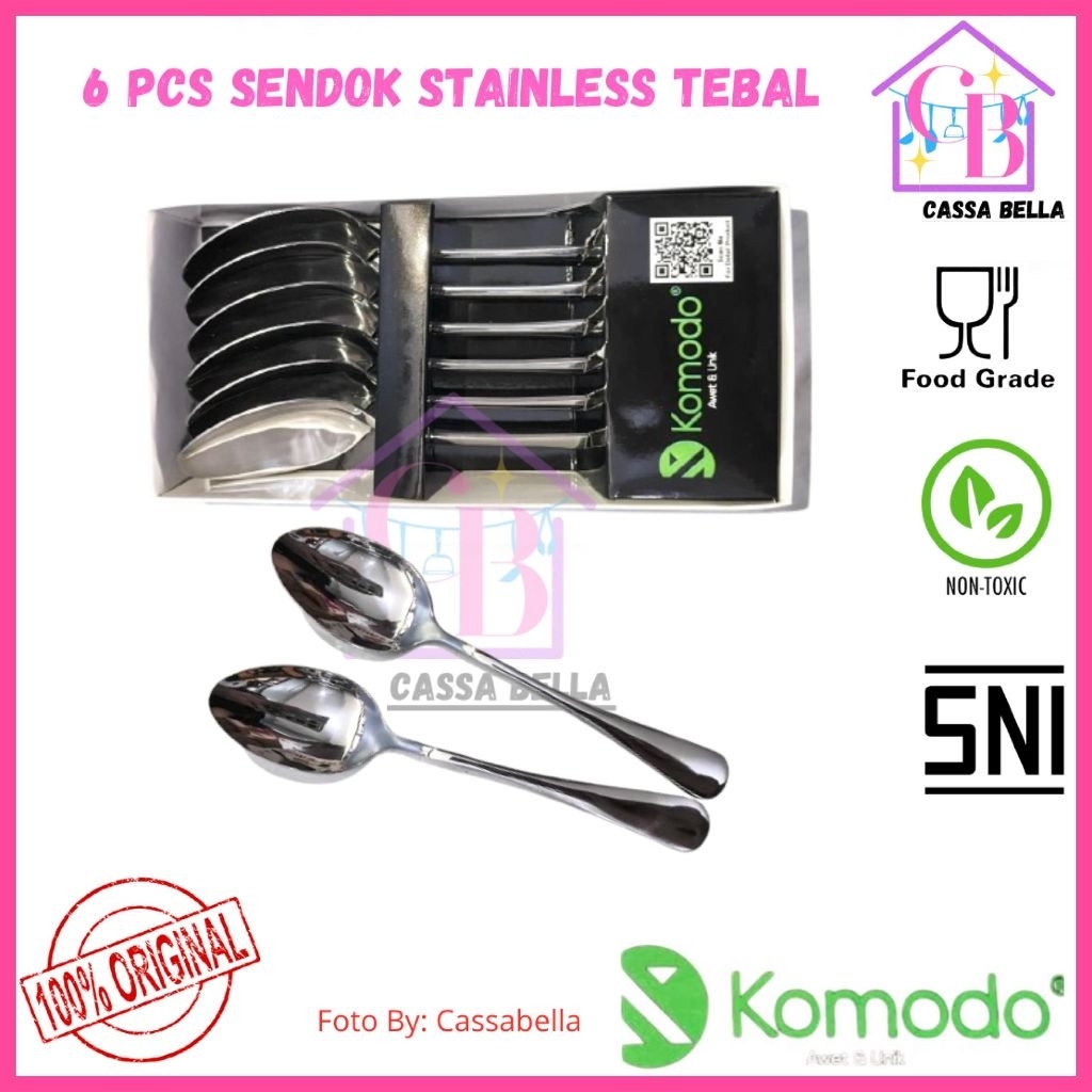 Sendok Makan Stainless PREMIUM Tebal 6pcs / Sendok Makan Stainless PREMIUM KOMODO