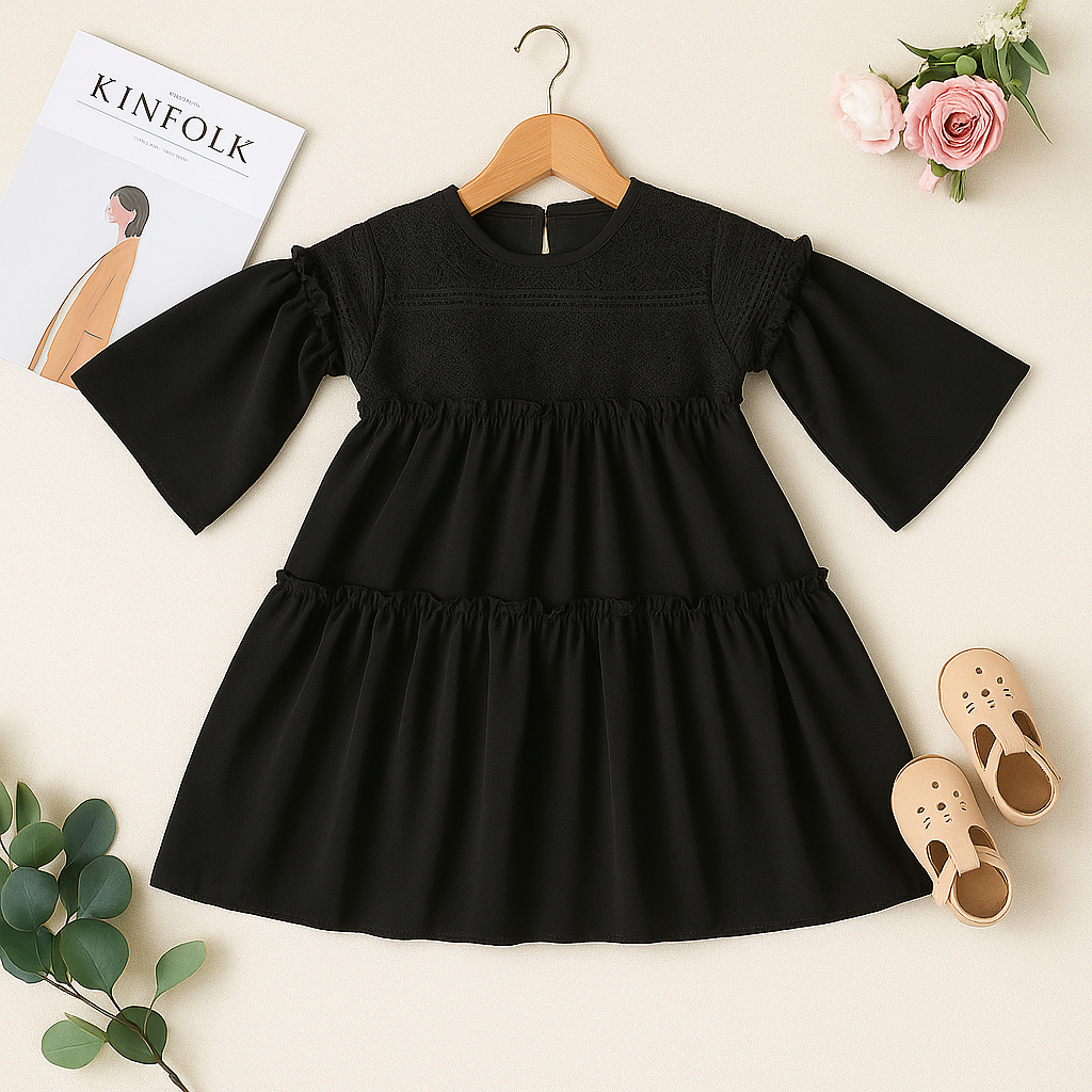 𝗡𝗜𝗦𝗬𝗔𝗠𝗦𝗧𝗢𝗥𝗘 - Gamis Anak Perempuan Brokat Usia 1-8 Tahun / Dress Balita Crinkle Mix Barokat Malika /