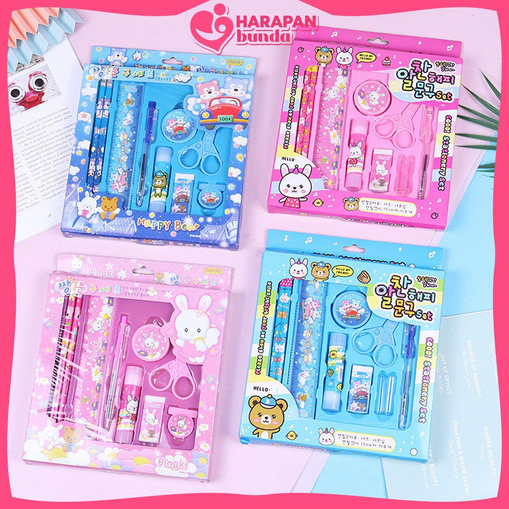 

EC Paket Alat Tulis Anak TK / Alat Tulis Set 8in1 Karakter Stationery Kids / Set School Supplies for Child Writing Gift Eraser Ruler Harapan Bunda A26
