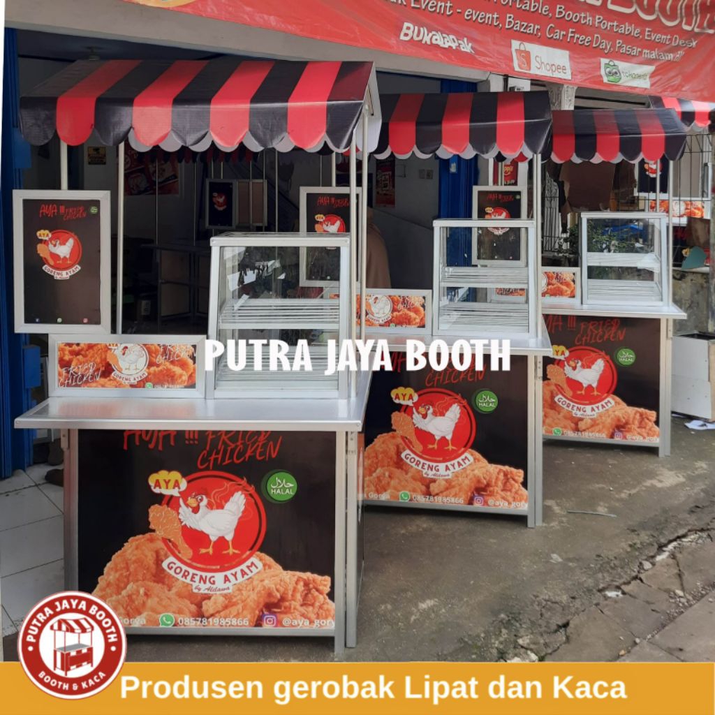 Booth Portable Lengkap Etalase Pemanas