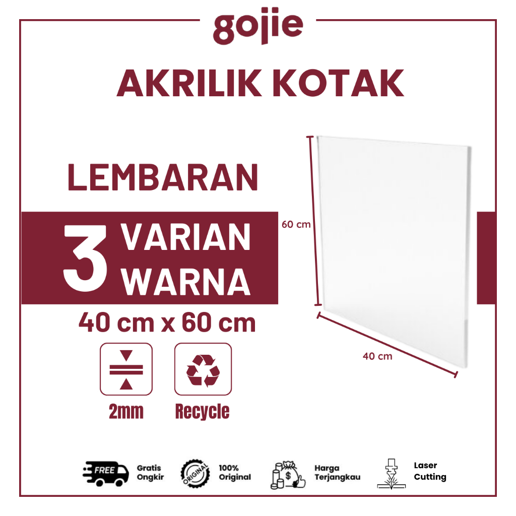 

AKRILIK LEMBARAN UKURAN 40 x 60 CM / AKRILIK LEMBARAN BENING TEBAL 2MM