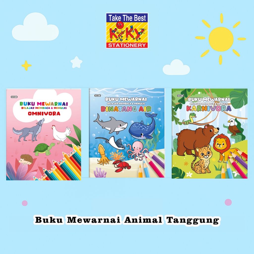 

KIKY Buku Mewarnai / Latihan Mewarnai (Uk. Tanggung 20.5 x 24.5 cm) - 1 Buku