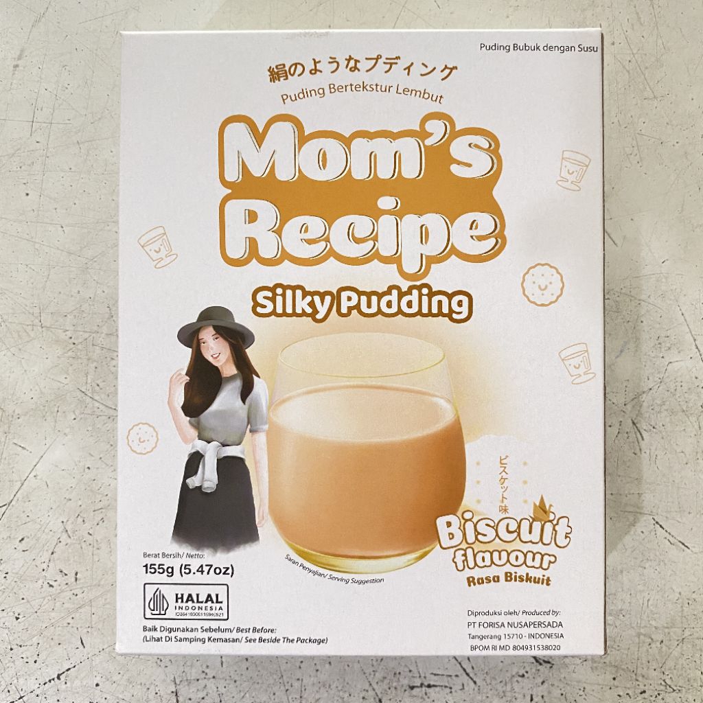 

Mom's recipe SILKY PUDDING rasa BISKUIT box 155 gram