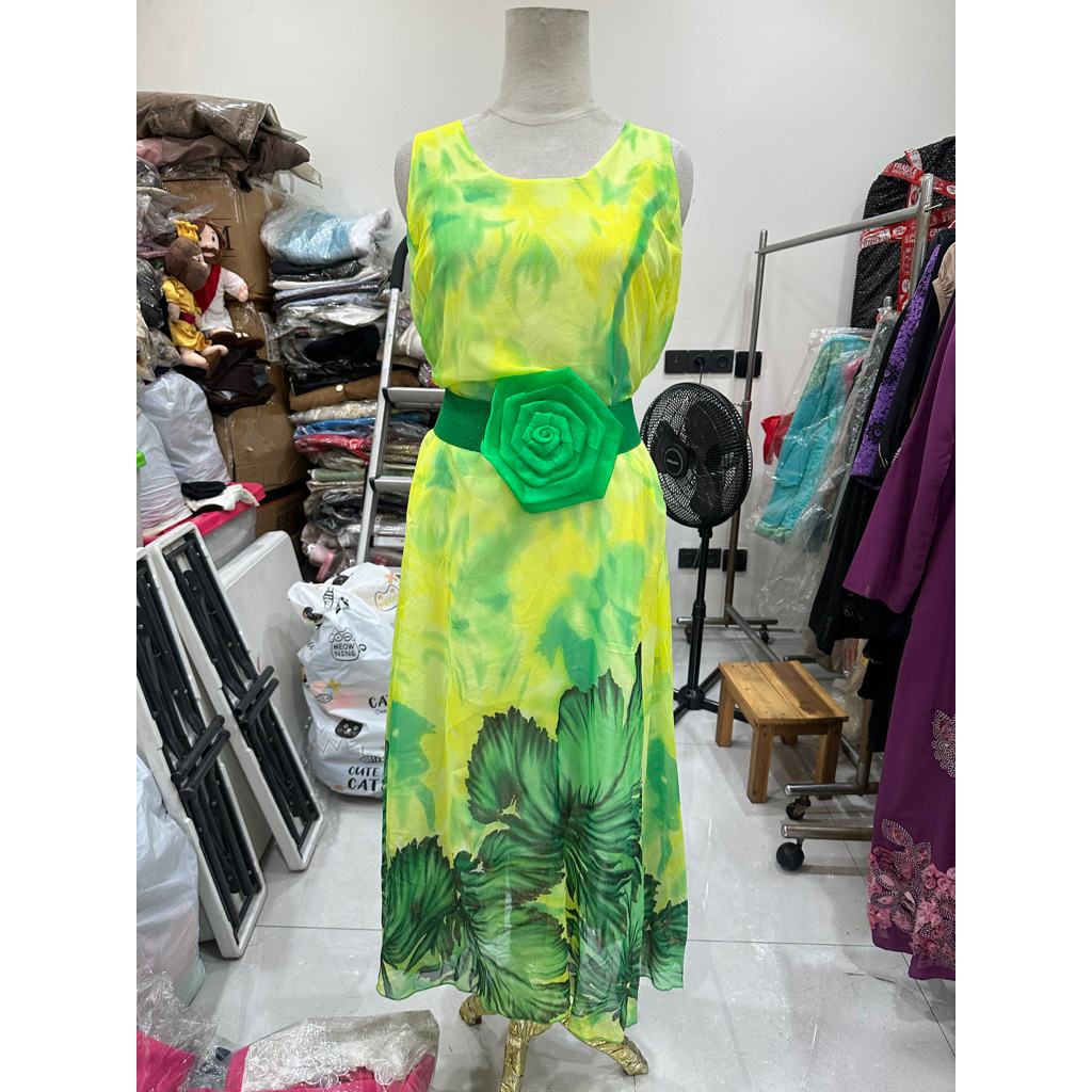 Terusan shifon premium hongkong cuci gudang barang baru