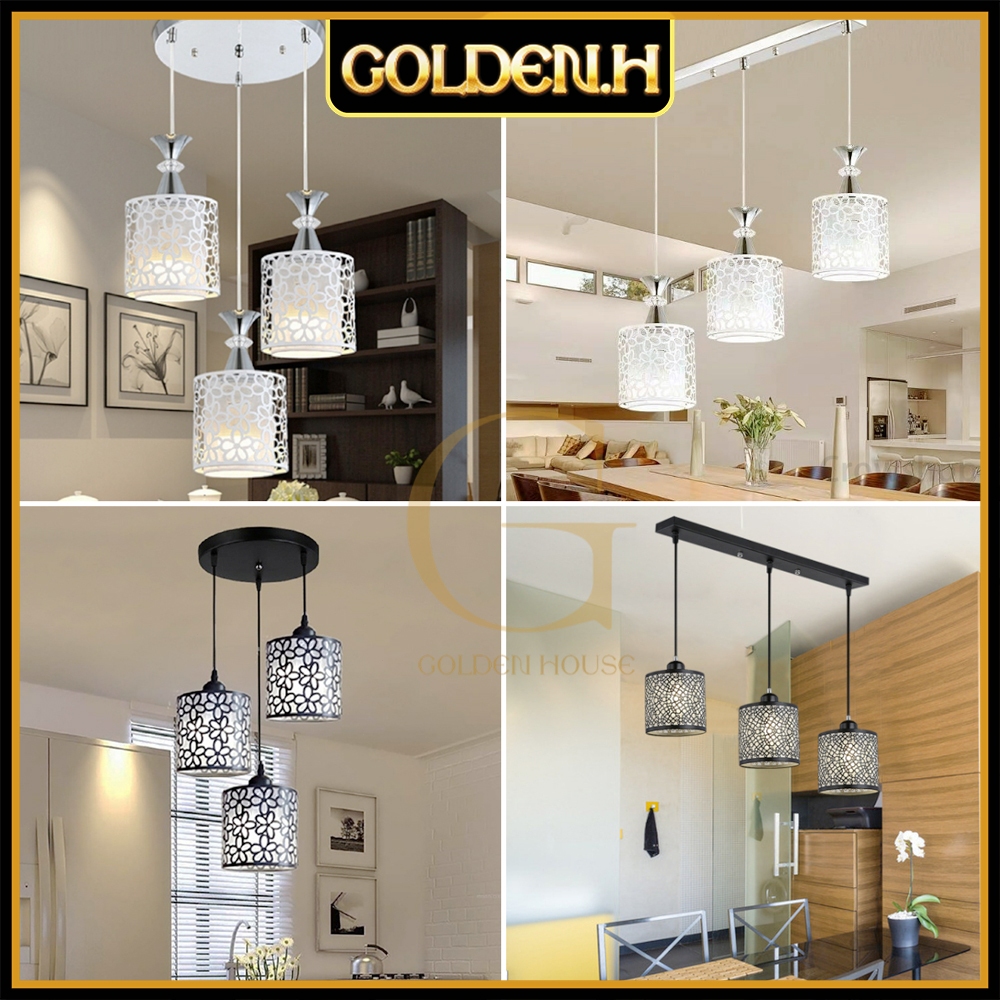 【Ready stock】 3 Lampu Lampu Gantung LED Minimalis Modern 3-in-1 Bentuk Kelopak Dekorasi Ruang Makan