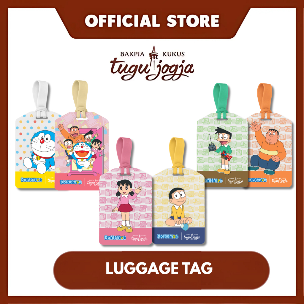 Merchandise Doraemon Series Luggage Tag(Penanda Koper) Bakpia Kukus Tugu Jogja