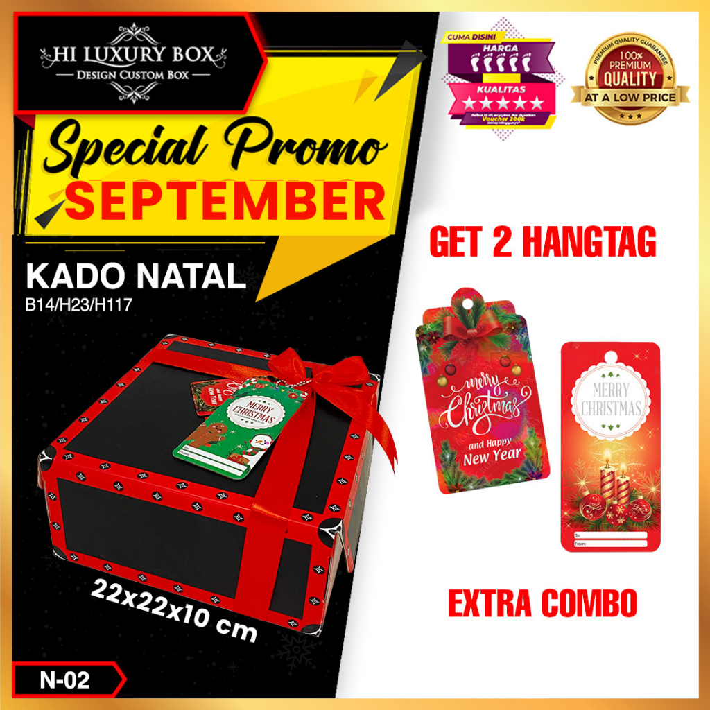 

Kotak Merry Christmas - Dus Kado Natal - Box Hadiah -N-02