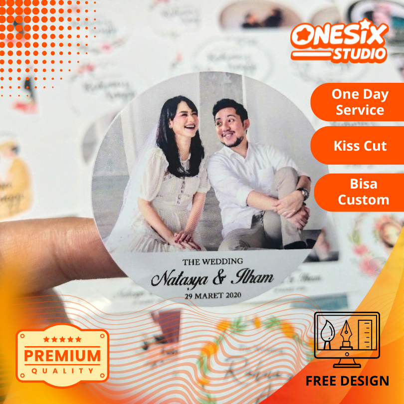 

8-10 Sticker Wedding Souvenir Stiker Pernikahan Custom Ucapan Nikah Nikahan