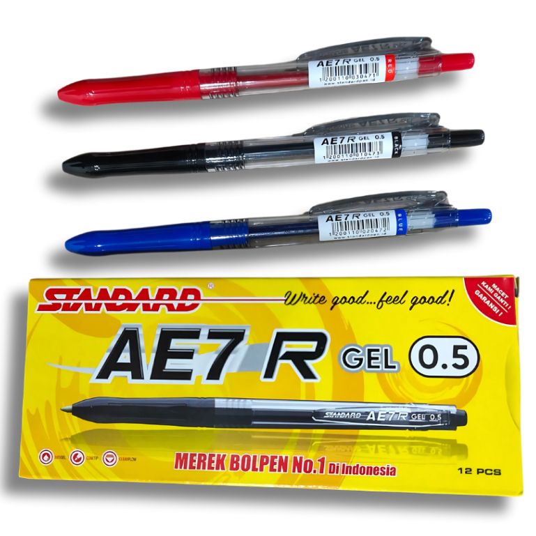 

[Eceran] Standard Retract Pen Pena Ballpoint Bolpen Pulpen Gel AE7 R Gel - 0.5 mm