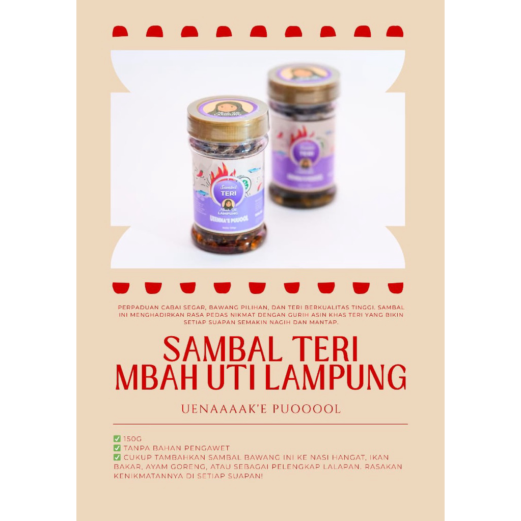 

Sambal teri pedes nagih temen lauk makan sambal teri ‘Mbah Uti Lampung’