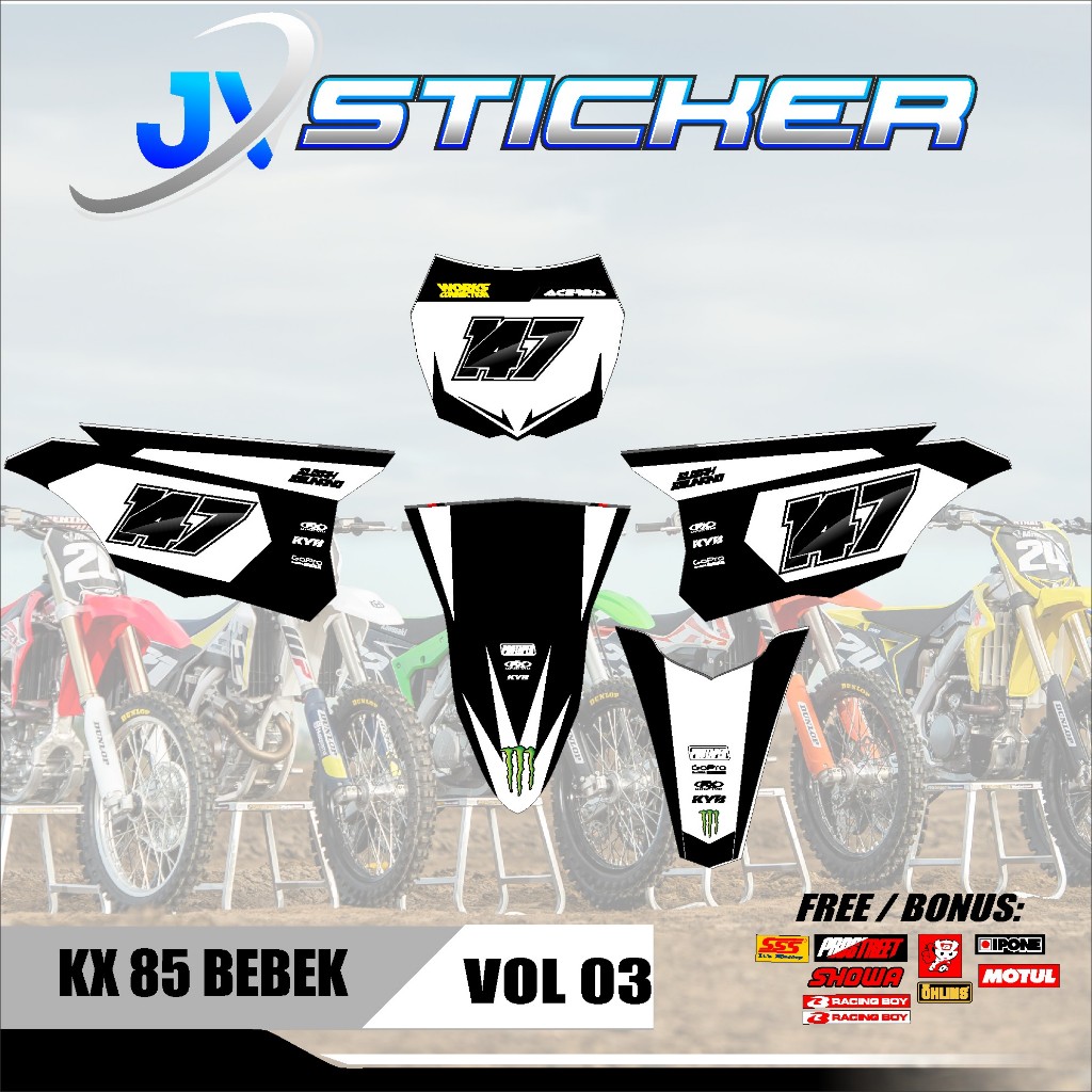 COD TERBARU DECAL KX 85 SEMI FULL  DESAIN TAWON KX 450 KX 250 FULL BODY KX 85 FULL BODY GASTRAK RBT 