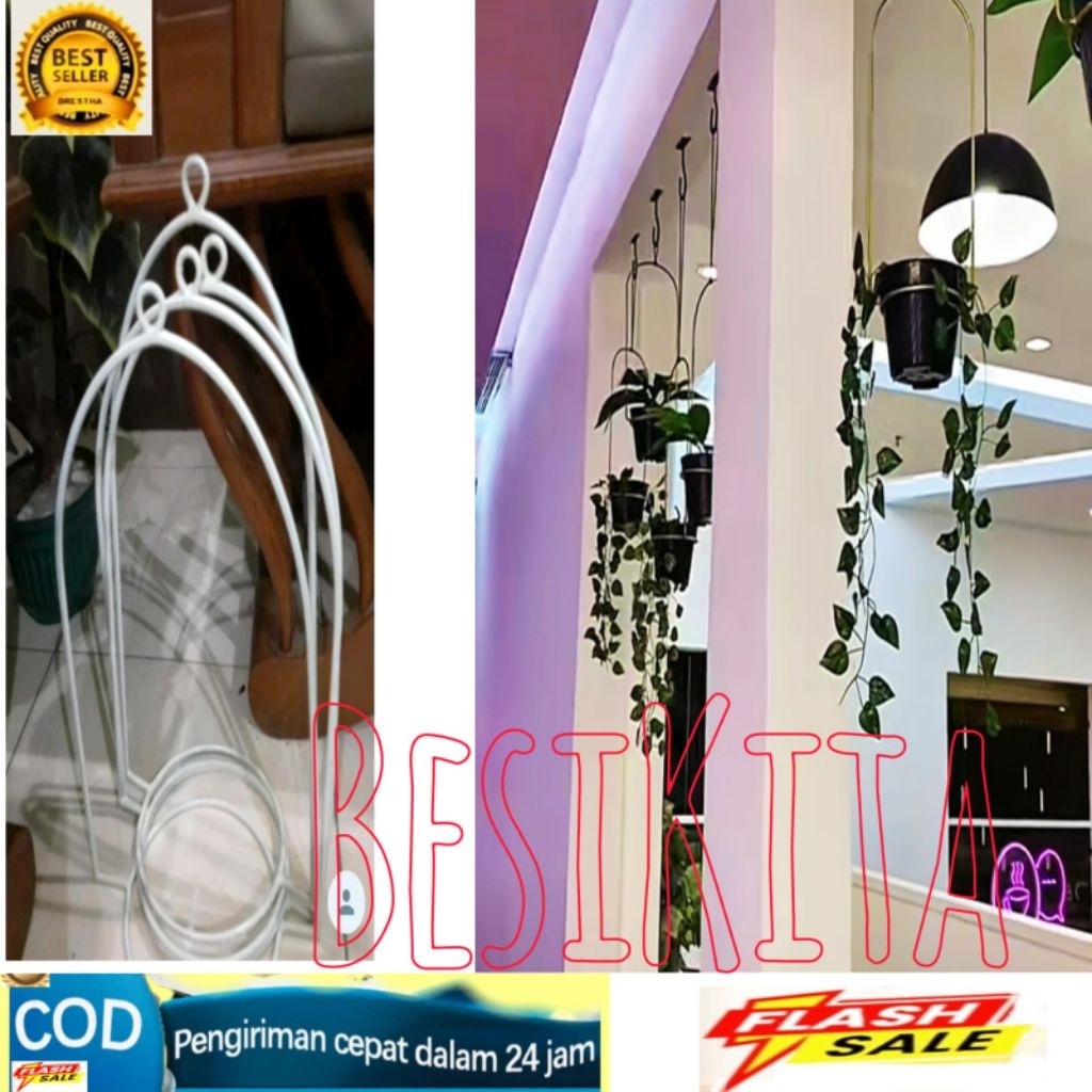 Gantungan Pot Bunga Besi murah/Standing pot bunga Gantung/Rak Pot BungaBesiTerlaris