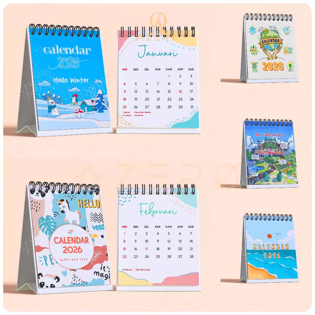 

New Kalender Meja Mini 2026 / Calendar Meja Duduk 2026 Portable / Kalender Mini 2026 Hadiah Souvenir
