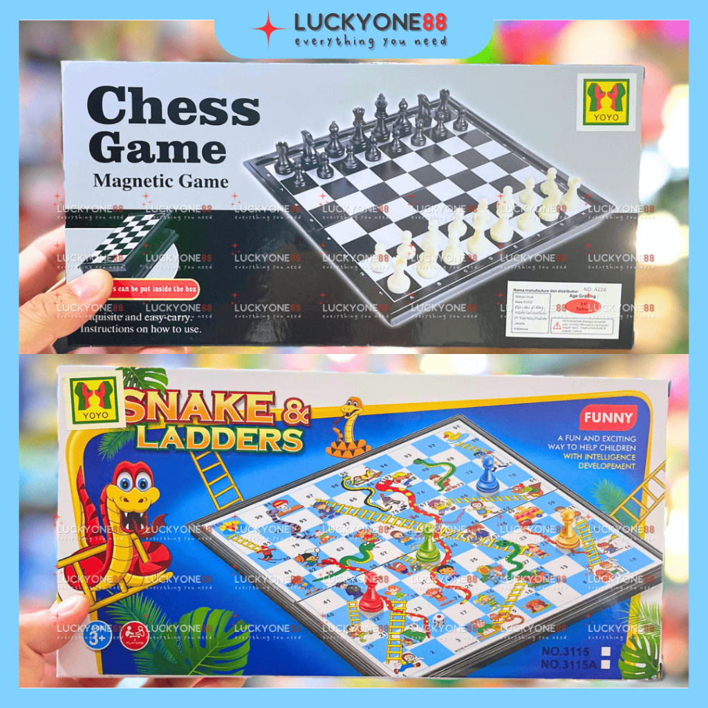 [PREMIUM] MAINAN Anak Board Game Snake And Ladder Papan Dadu magnet Ular Tangga Catur Chess Board