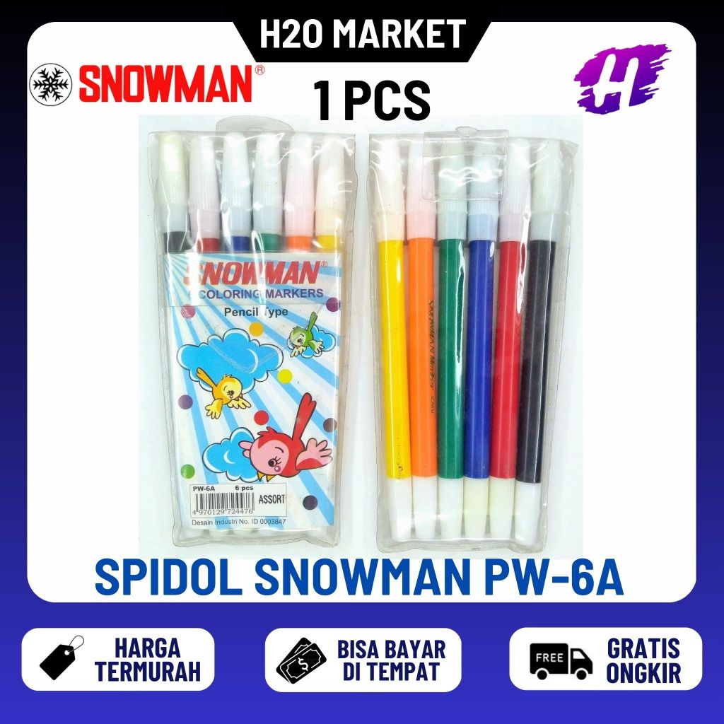 

❤️H2O❤️ Spidol Snowman 6 Warna PW-6A