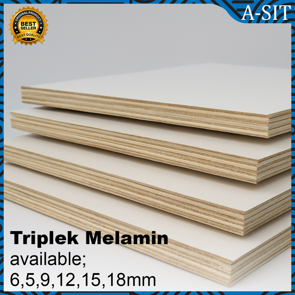 Triplek Plywood Melamin Double Face - Triplek Melamin Dua Muka | Tebal 15 & 18mm