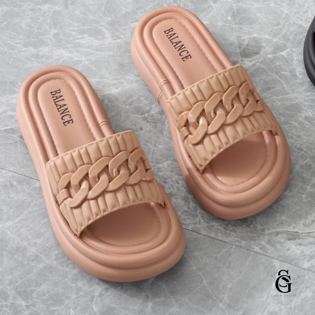 Sandal Wanita Selop Karet Sandal Perempuan Model Rantai Balance