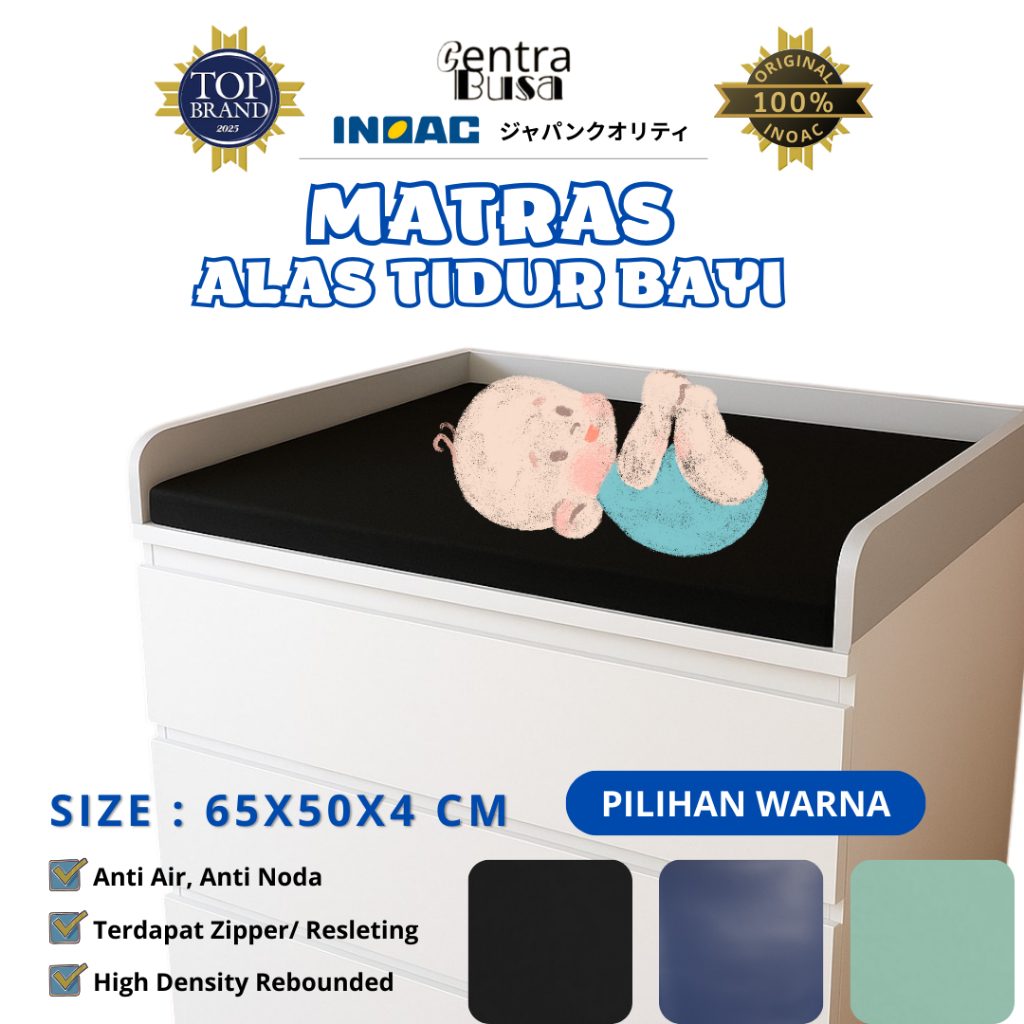 Matras / Alas Tidur Bayi Busa INOAC Waterproof Matras Tidur Bayi / Kasur Bayi / Kasur Baby Centra Bu