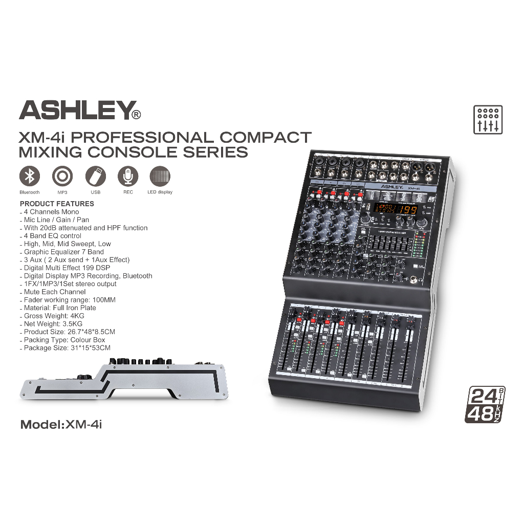 XM-4I MIXER 4 CHANNEL ASHLEY ORIGINAL / MIXER 4 CHANNEL / XM4I ASHLEY / XM 4I ASHLEY
