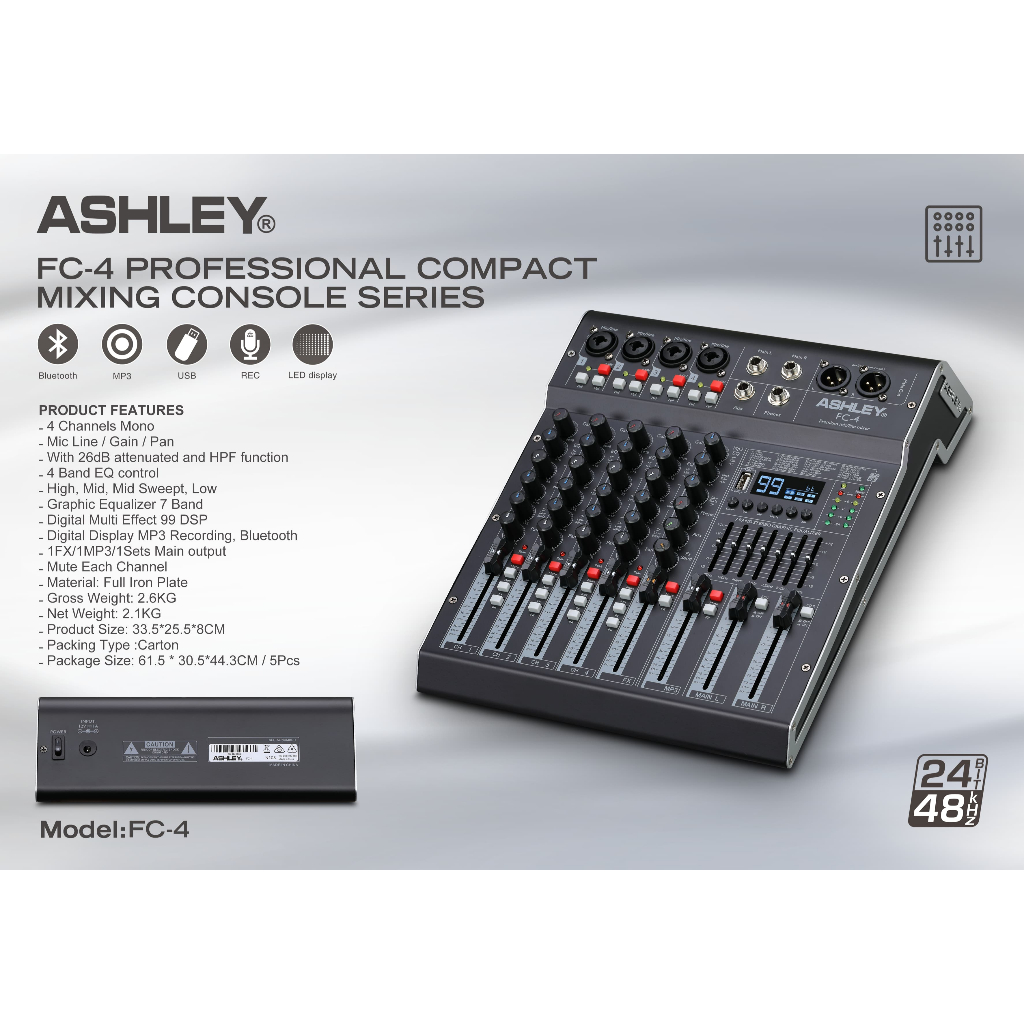 FC-4 MIXER 4 CHANNEL ASHLEY ORIGINAL / MIXER 4 CHANNEL / FC4 ASHLEY / FC 4 ASHLEY