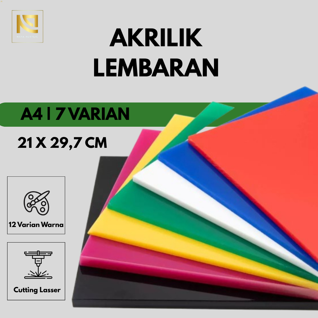 LEMBARAN AKRILIK A4/ACRYLIC HITAM/ACRYLIC WARNA