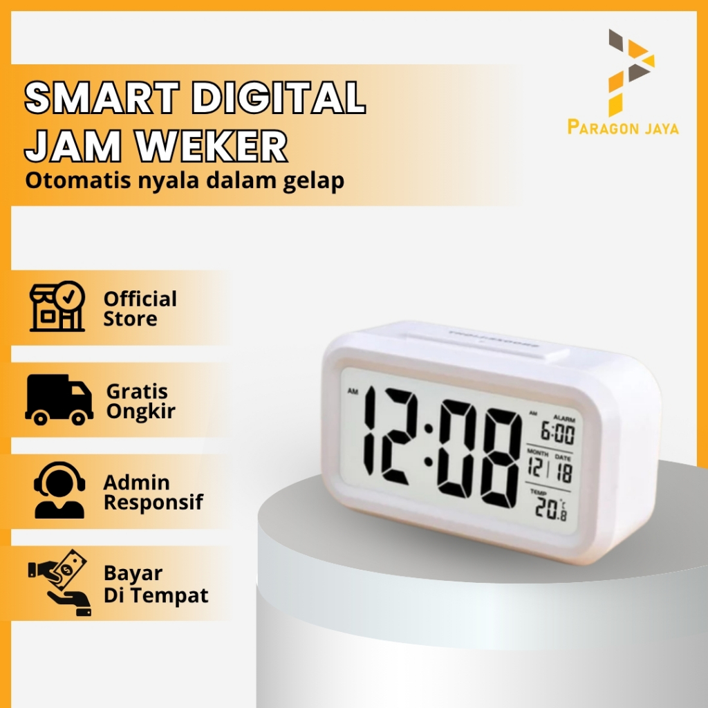 ZauKit Jam Weker Pintar Digital Smart Alarm Clock Jam Weker Jam Meja Digital