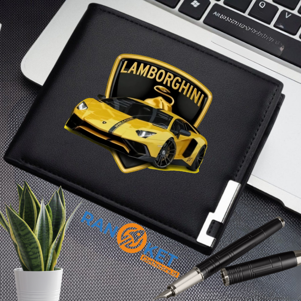 Dompet Anak Mobil Lamborghini I Dompet Lipat Anak Pria Mobil Lamborghini Dompet Kulit Anak Sintentis