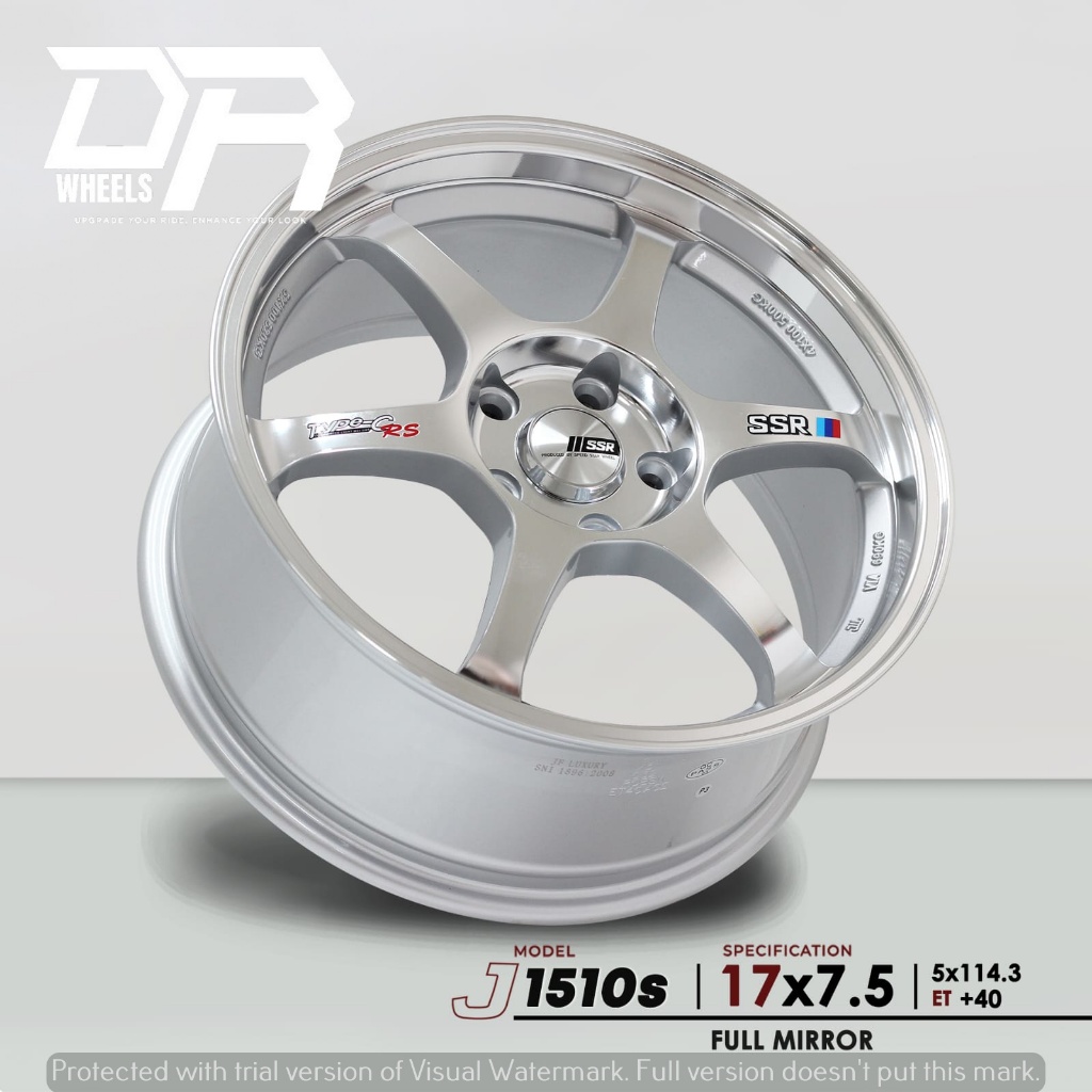 Velg mobil model ssr type c ring 17 lebar 75 hole 5x114,3 et40 wana full mirror
