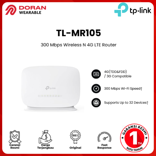 TP-Link TL-MR105 4G LTE Modem WiFi Router 300Mbps Simcard Wifi - Garansi Resmi