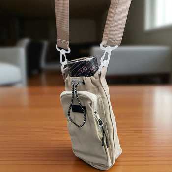 Tas Botol Minum Bottle Holder Bag Mesh Adjustable Strap