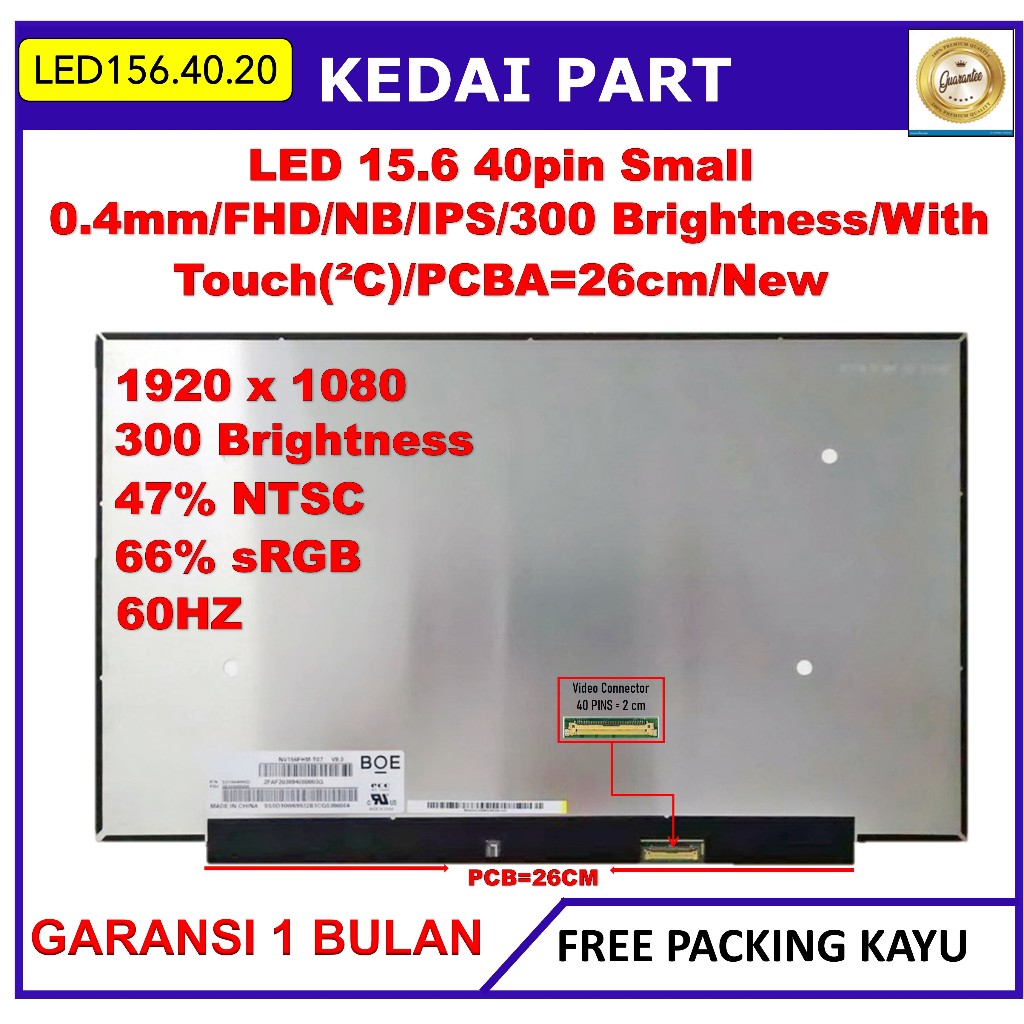 LCD LED Dell Inspiron 15 3511 NV156FHM-T07 15.6 15 Inch 40 Pin 40pin Small Micro 0.4mm Full HD FHD I