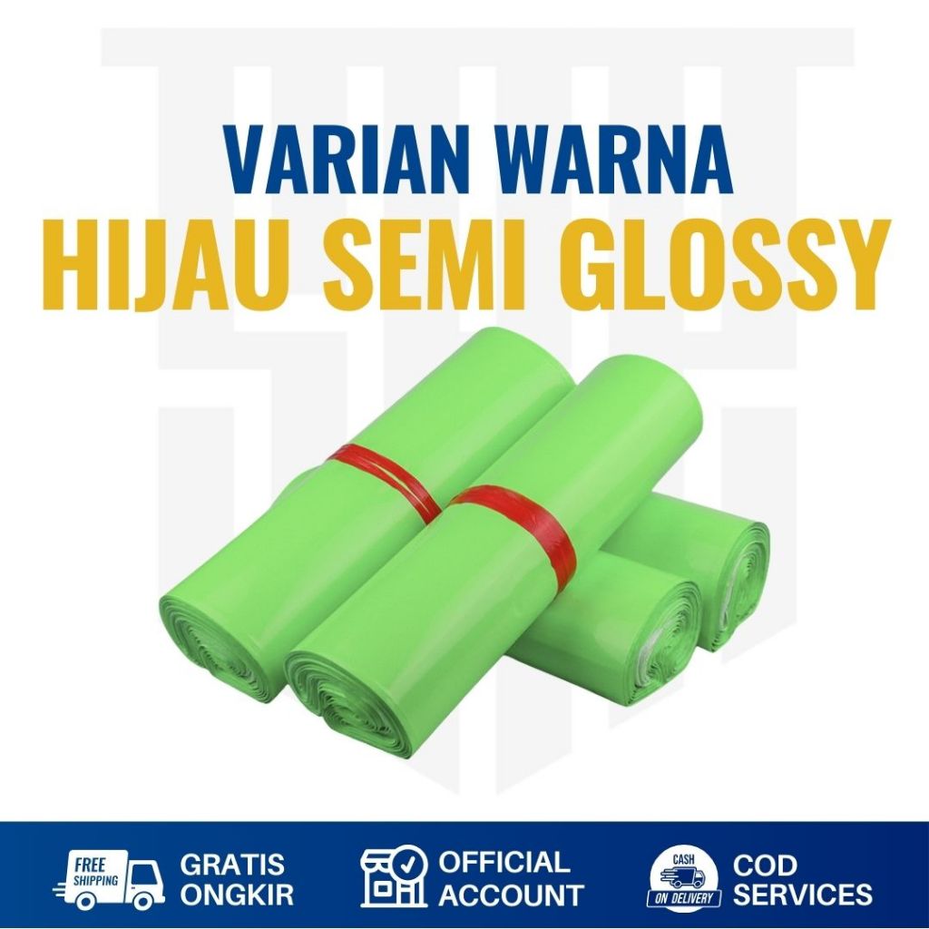 

Plastik Packing Polymailer 30x40 Warna Hijau Semi isi 100Pcs Murah