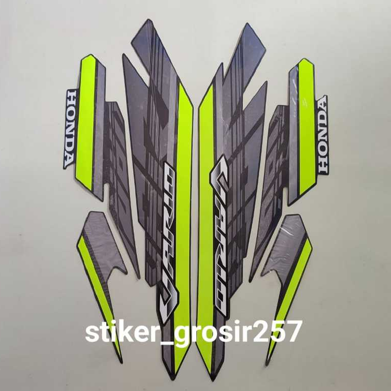 STIKER STRIPING LES LIST BODY MOTOR HONDA VARIO LED VARIO TECHNO 125 2017 HITAM HIJAU
